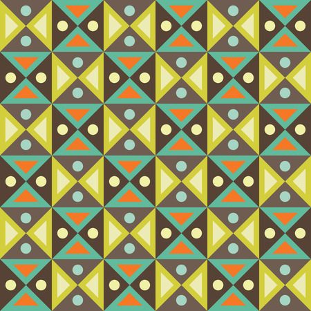 Vector modern seamless colorful geometry triangles dots pattern, color abstract geometric background, pillow multicolored print, retro texture, hipster fashion designのイラスト素材