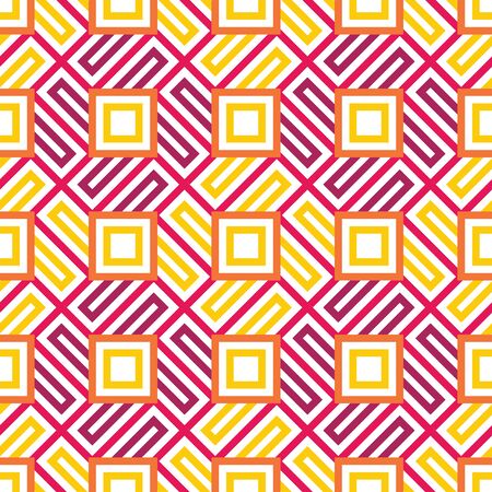 Vector modern seamless colorful geometry square pattern, color abstract geometric background, pillow multicolored print, retro texture, hipster fashion designのイラスト素材