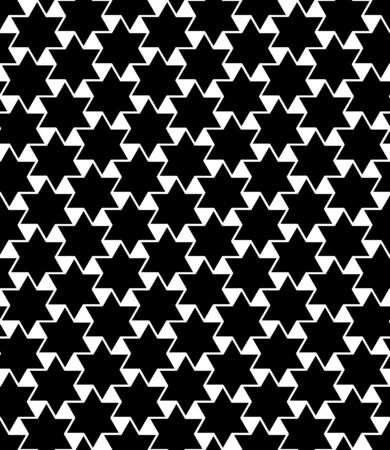 Vector modern seamless geometry pattern stars, black and white abstract geometric background, pillow print, monochrome retro texture, hipster fashion designのイラスト素材