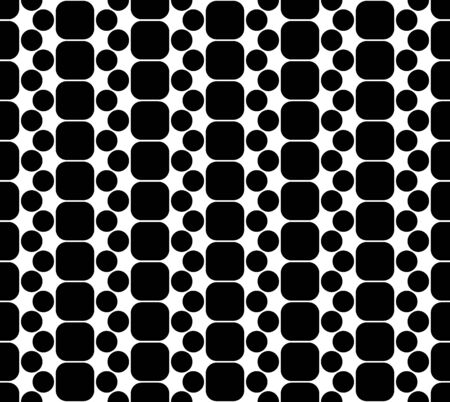 Vector modern seamless geometry pattern squares, black and white abstract geometric background, pillow print, monochrome retro texture, hipster fashion designのイラスト素材