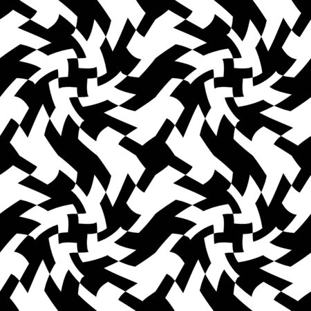 Vector modern seamless geometry pattern trippy, black and white abstract geometric background, pillow print, monochrome retro texture, hipster fashion designのイラスト素材