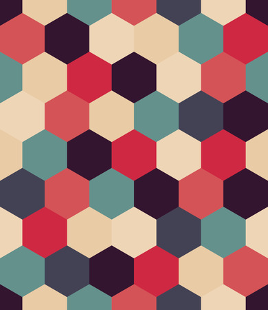 Vector modern seamless colorful geometry hex pattern, color abstract geometric background, pillow multicolored print, retro texture, hipster fashion designのイラスト素材