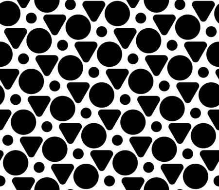 Vector modern seamless geometry pattern retro, black and white abstract geometric background, pillow print, monochrome retro texture, hipster fashion designのイラスト素材