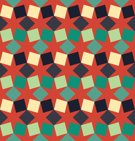 Vector modern seamless colorful geometry square pattern, color abstract geometric background, pillow multicolored print, retro texture, hipster fashion designのイラスト素材