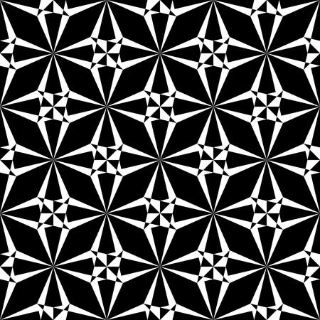 Vector modern seamless  sacred geometry pattern polygon , black and white abstract geometric background, pillow print, monochrome retro texture, hipster fashion designのイラスト素材