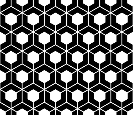 Vector modern seamless sacred geometry pattern, black and white abstract geometric background, pillow print, monochrome retro texture, hipster fashion designのイラスト素材