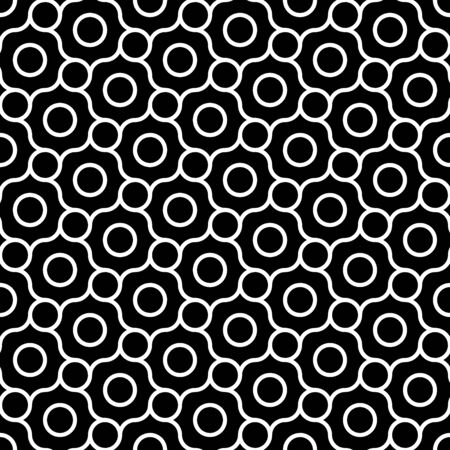 Vector modern seamless geometry pattern , black and white abstract geometric background, pillow print, monochrome retro texture, hipster fashion designのイラスト素材