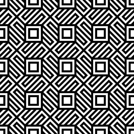 Vector modern seamless geometry pattern trippy, black and white abstract geometric background, pillow print, monochrome retro texture, hipster fashion designのイラスト素材