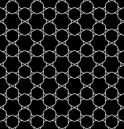 Vector modern seamless geometry pattern, black and white abstract geometric background, pillow print, monochrome retro texture, hipster fashion designのイラスト素材