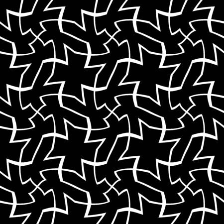 Vector modern seamless geometry pattern trippy, black and white abstract geometric background, pillow print, monochrome retro texture, hipster fashion designのイラスト素材