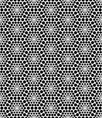 Vector modern seamless geometry pattern hexagon, black and white abstract geometric background, pillow print, monochrome retro texture, hipster fashion designのイラスト素材