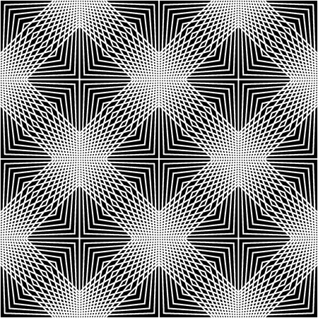 Vector modern seamless geometry pattern line art, black and white abstract geometric background, pillow print, monochrome retro texture, hipster fashion designのイラスト素材