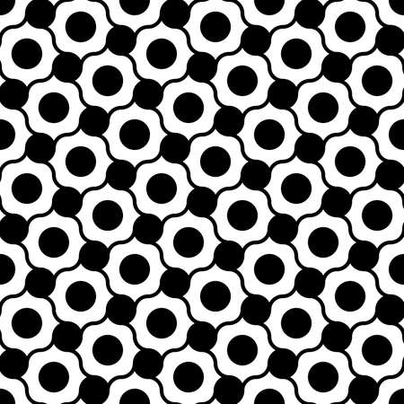 Vector modern seamless geometry pattern dots , black and white abstract geometric background, pillow print, monochrome retro texture, hipster fashion designのイラスト素材