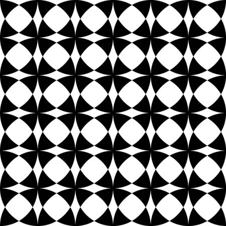 Vector modern seamless geometry pattern circles, black and white abstract geometric background, pillow print, monochrome retro texture, hipster fashion designのイラスト素材