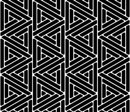 Vector modern seamless geometry pattern triangle, black and white abstract geometric background, pillow print, monochrome retro texture, hipster fashion designのイラスト素材