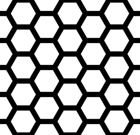 Vector modern seamless  sacred geometry pattern honeycomb, black and white abstract geometric background, pillow print, monochrome retro texture, hipster fashion designのイラスト素材