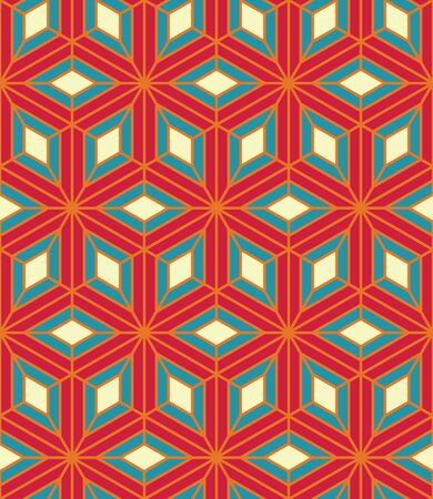 Vector modern seamless colorful geometry pattern, color abstract geometric background, pillow multicolored print, retro texture, hipster fashion designのイラスト素材