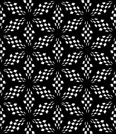 Vector modern seamless  sacred geometry pattern hexagon, black and white abstract geometric background, pillow print, monochrome retro texture, hipster fashion designのイラスト素材