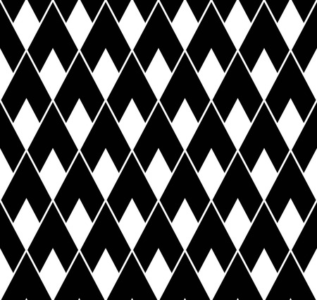 Vector modern seamless geometry pattern triangle, black and white abstract geometric background, pillow print, monochrome retro texture, hipster fashion designのイラスト素材