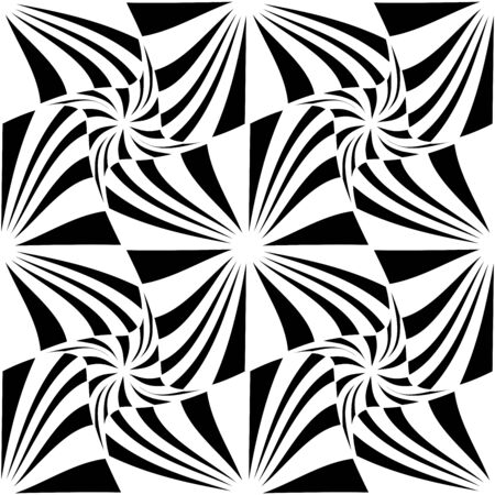 Vector modern seamless geometry pattern trippy, black and white abstract geometric background, pillow print, monochrome retro texture, hipster fashion designのイラスト素材