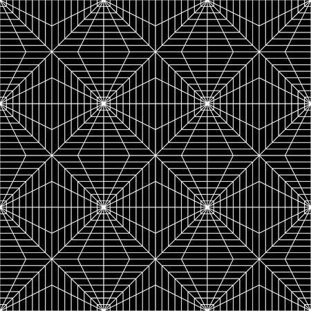 Vector modern seamless geometry pattern squares 3d , black and white abstract geometric background, pillow print, monochrome retro texture, hipster fashion designのイラスト素材