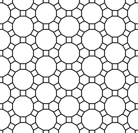 Vector modern seamless geometry pattern grid, black and white abstract geometric background, pillow print, monochrome retro texture, hipster fashion designのイラスト素材