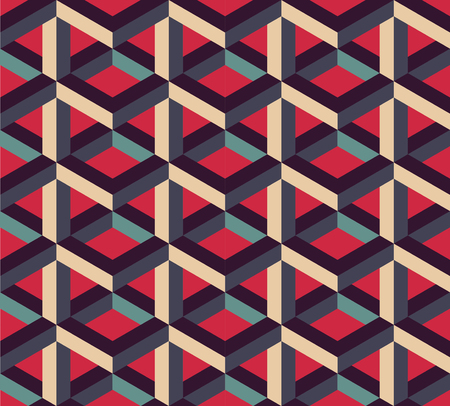 Vector modern seamless colorful geometry pattern, color abstract geometric background, pillow multicolored print, retro texture, hipster fashion designのイラスト素材