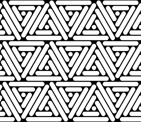 Vector modern seamless geometry pattern triangle, black and white abstract geometric background, pillow print, monochrome retro texture, hipster fashion designのイラスト素材