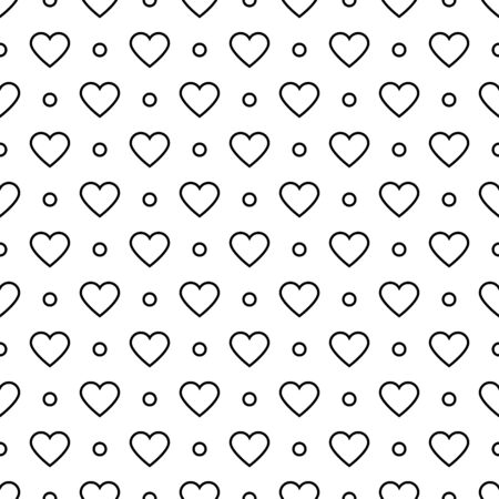 Vector modern seamless geometry pattern valentine, black and white abstract geometric background, pillow print, monochrome retro texture, hipster fashion designのイラスト素材