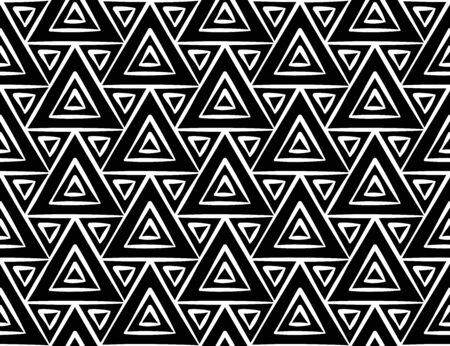 Vector modern seamless geometry pattern triangles, black and white abstract geometric background,...