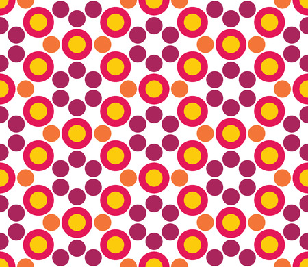 Vector modern seamless colorful geometry circle pattern, color abstract geometric background, pillow multicolored print, retro texture, hipster fashion designのイラスト素材