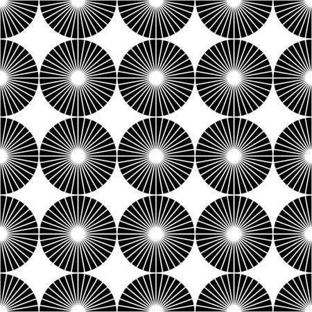 Vector modern seamless geometry pattern, black and white abstract geometric background, pillow print, monochrome retro texture, hipster fashion designのイラスト素材