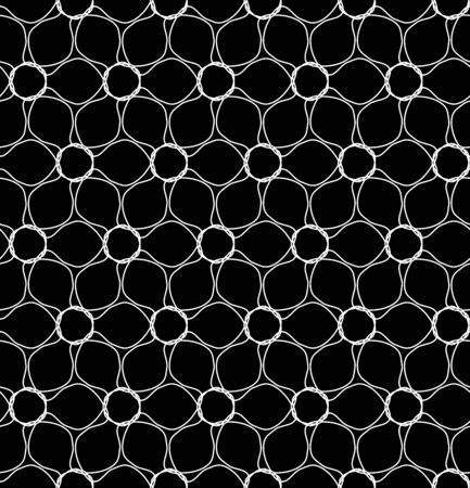 Vector modern seamless geometry drawed floral pattern , black and white abstract geometric background, pillow print, monochrome retro texture, hipster fashion designのイラスト素材