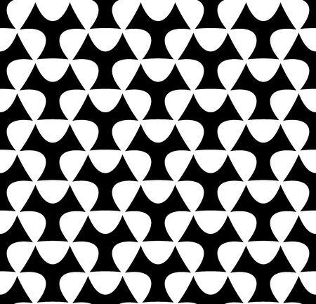 Vector modern seamless geometry pattern triangle, black and white abstract geometric background, pillow print, monochrome retro texture, hipster fashion designのイラスト素材
