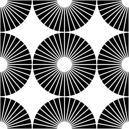 Vector modern seamless geometry pattern, black and white abstract geometric background, pillow print, monochrome retro texture, hipster fashion designのイラスト素材