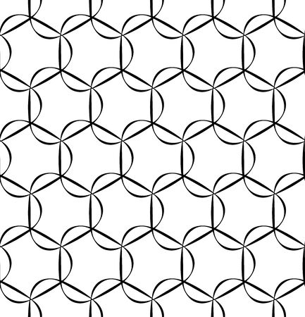 Vector modern seamless geometry pattern lines, black and white abstract geometric background, pillow print, monochrome retro texture, hipster fashion designのイラスト素材