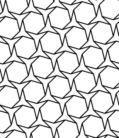 Vector modern seamless geometry pattern, black and white abstract geometric background, subtle pillow print, monochrome retro texture, hipster fashion designのイラスト素材