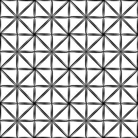 Vector modern seamless geometry pattern square, black and white abstract geometric background, subtle pillow print, monochrome retro texture, hipster fashion designのイラスト素材