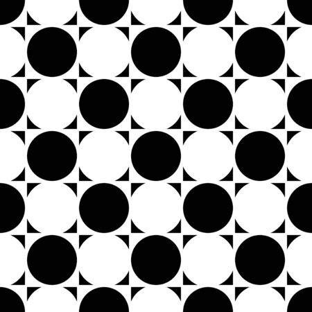 Vector modern seamless geometry pattern checkered, black and white abstract geometric background, subtle pillow print, monochrome retro texture, hipster fashion designのイラスト素材