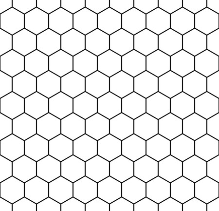 Vector modern seamless geometry pattern hexagon, black and white honeycomb abstract geometric background, subtle pillow print, monochrome retro texture, hipster fashion designのイラスト素材