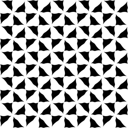 Vector modern seamless geometry pattern, black and white abstract geometric background, subtle pillow print, monochrome retro texture, hipster fashion designのイラスト素材