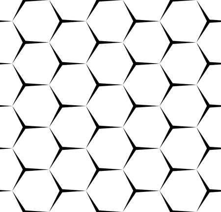 Vector modern seamless geometry pattern hexagon,, black and white abstract geometric background, pillow print, monochrome retro texture, hipster fashion designのイラスト素材