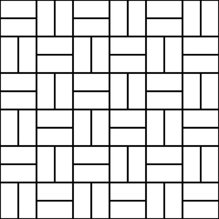 Vector modern seamless geometry pattern rectangle tiles, black and white abstract geometric background, subtle pillow print, monochrome retro texture, hipster fashion designのイラスト素材