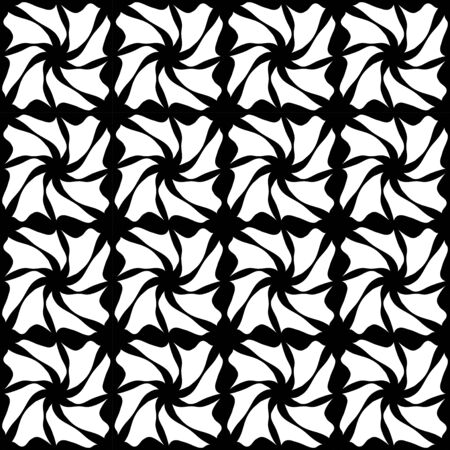 Vector modern seamless geometry pattern trippy, black and white abstract geometric background, subtle pillow print, monochrome retro texture, hipster fashion designのイラスト素材