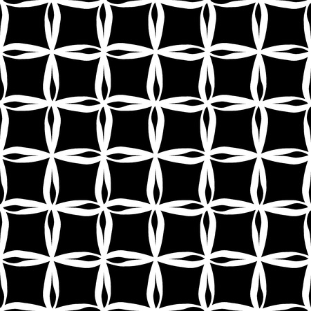 Vector modern seamless geometry pattern squares, black and white abstract geometric background, subtle pillow print, monochrome retro texture, hipster fashion designのイラスト素材