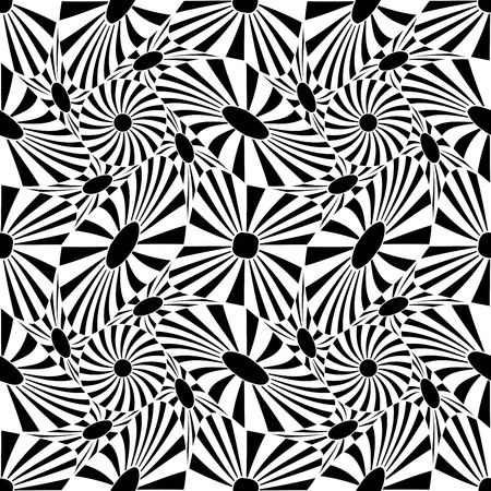 Vector modern seamless geometry pattern trippy, black and white abstract geometric background, pillow print, monochrome retro texture, hipster fashion designのイラスト素材