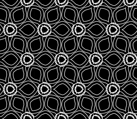 Vector modern seamless geometry drawed floral pattern , black and white abstract geometric background, pillow print, monochrome retro texture, hipster fashion designのイラスト素材