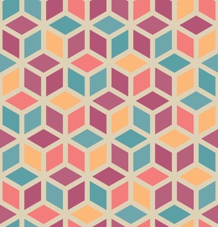 Vector modern seamless colorful geometry pattern, color abstract geometric background, pillow multicolored print, retro texture, hipster fashion designのイラスト素材