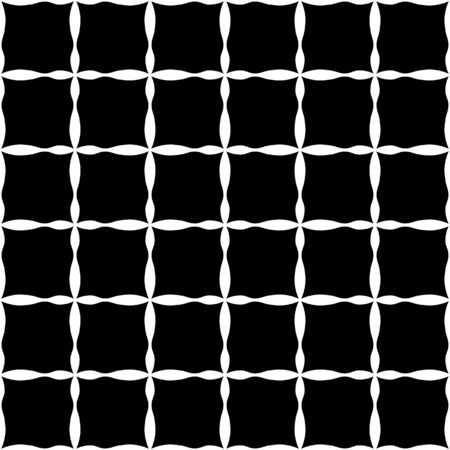 Vector modern seamless geometry pattern squares, black and white abstract geometric background, subtle pillow print, monochrome retro texture, hipster fashion designのイラスト素材