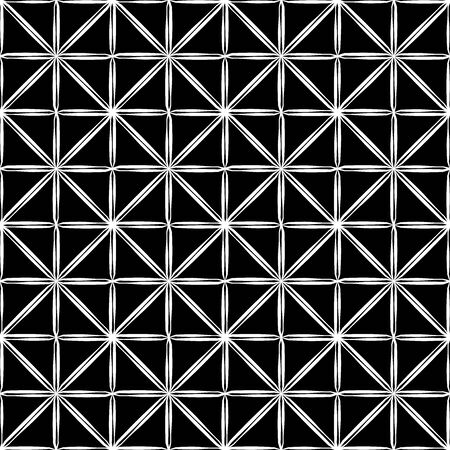 Vector modern seamless geometry pattern square, black and white abstract geometric background, subtle pillow print, monochrome retro texture, hipster fashion designのイラスト素材
